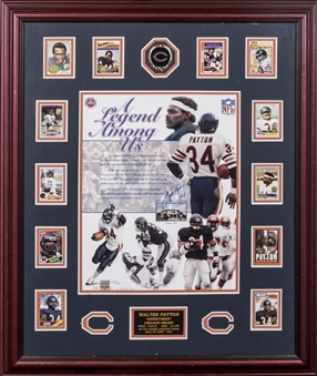 Walter Payton "Sweetness" 32x39 Framed Signed Photo and Card Display (PSA/DNA)